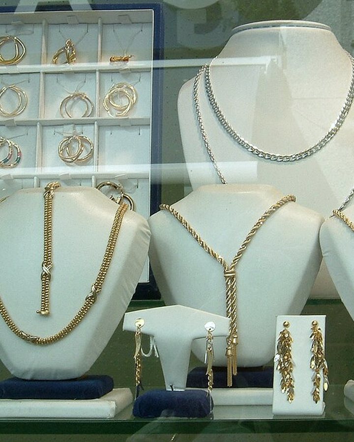 Jewellery in a Main Street shop window